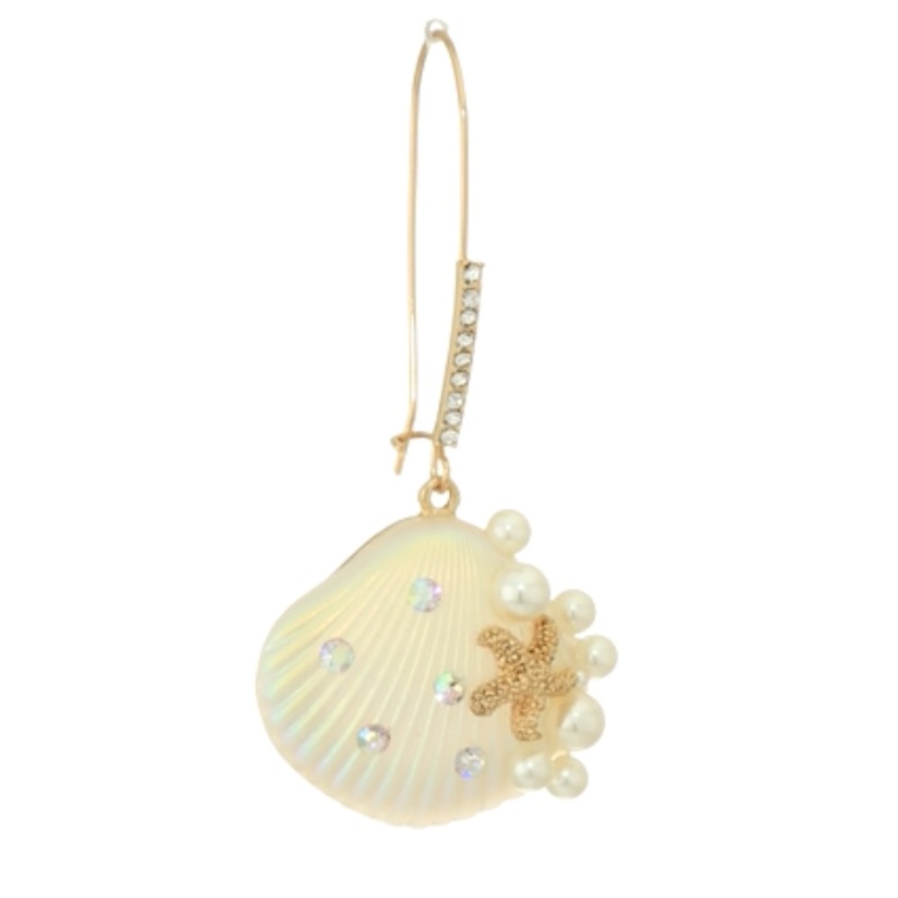 New Betsey Johnson Sea Shell Dangle Earrings - Picture 5 of 10